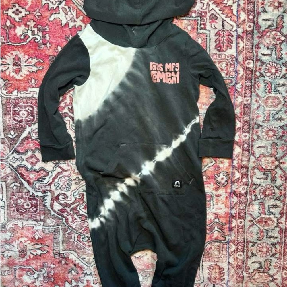 RAGS Black and White Tie-Dye Kids One Piece